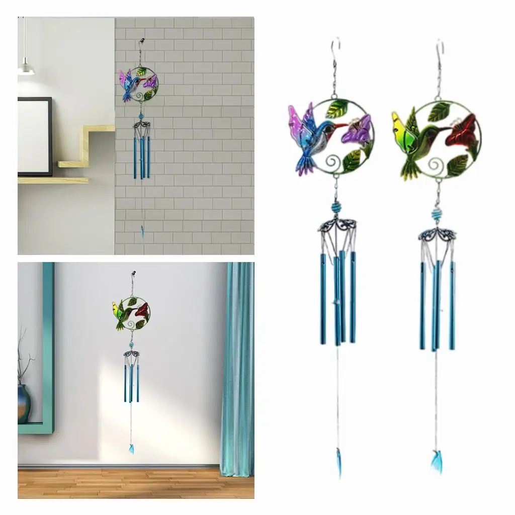 Stained Glass Bird Wind Chime Hanging Pendant Ornaments