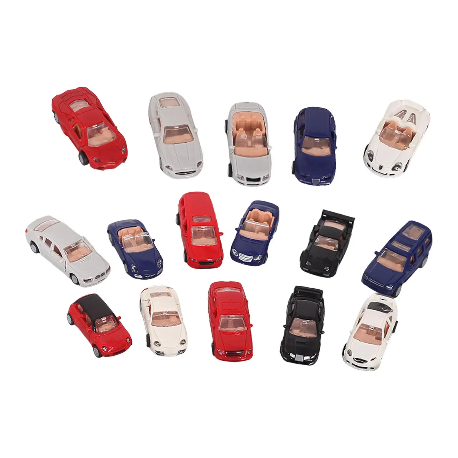 16 Pieces Car Model Collection Collectible Gifts Puzzle Fine Details Construction Micro Landscape Children Toy Vehicle Model Toy