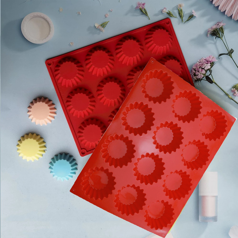 Description Picture 3 of item12 Cavity Mini Muffin Cup Silicone Cupcake Egg Tart Cake Mold Cookies Reuse Baking Decorating Tools Mousse Making Mould