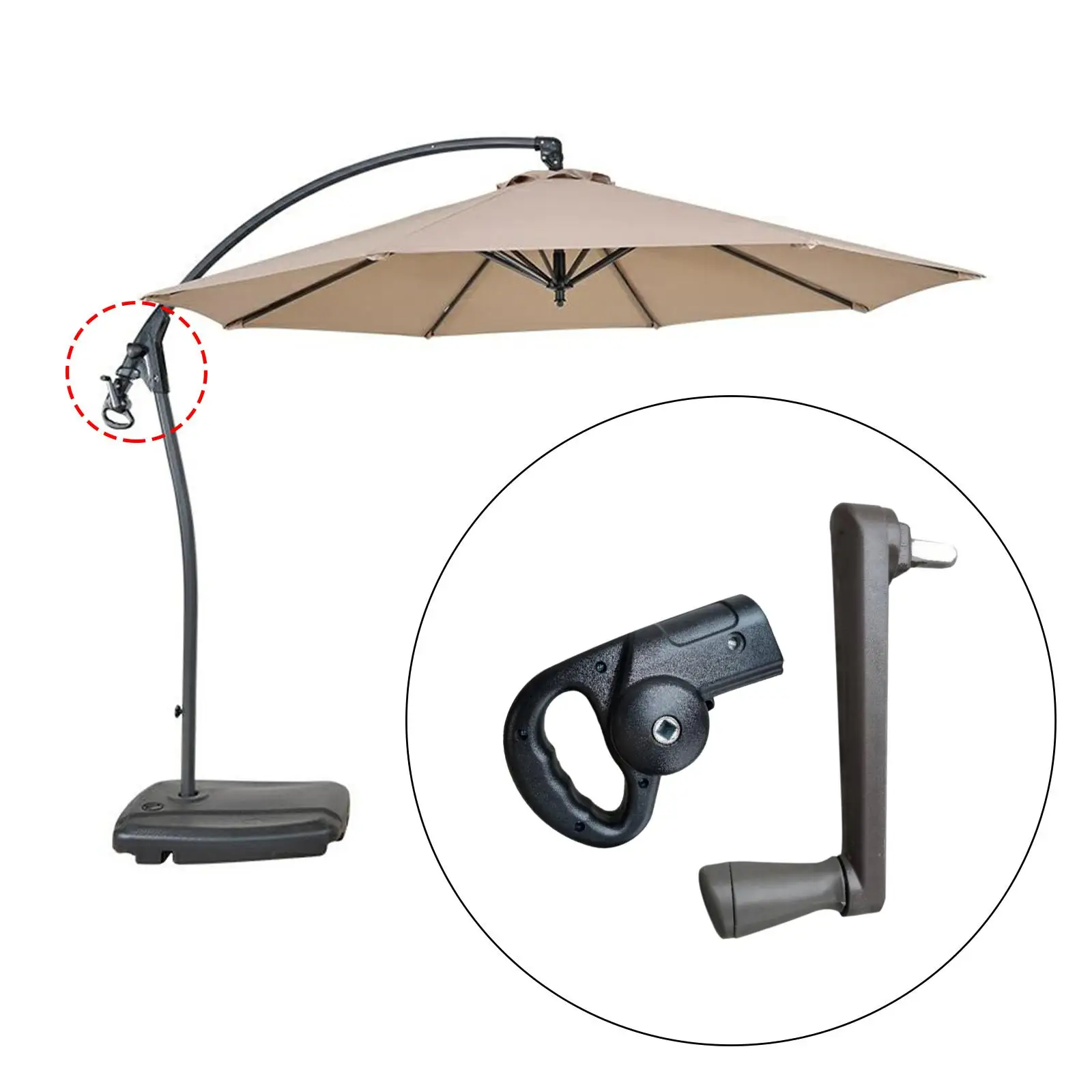 Patio Umbrella Crank Handle Accessory Replace Parts for Courtyard Umbrella