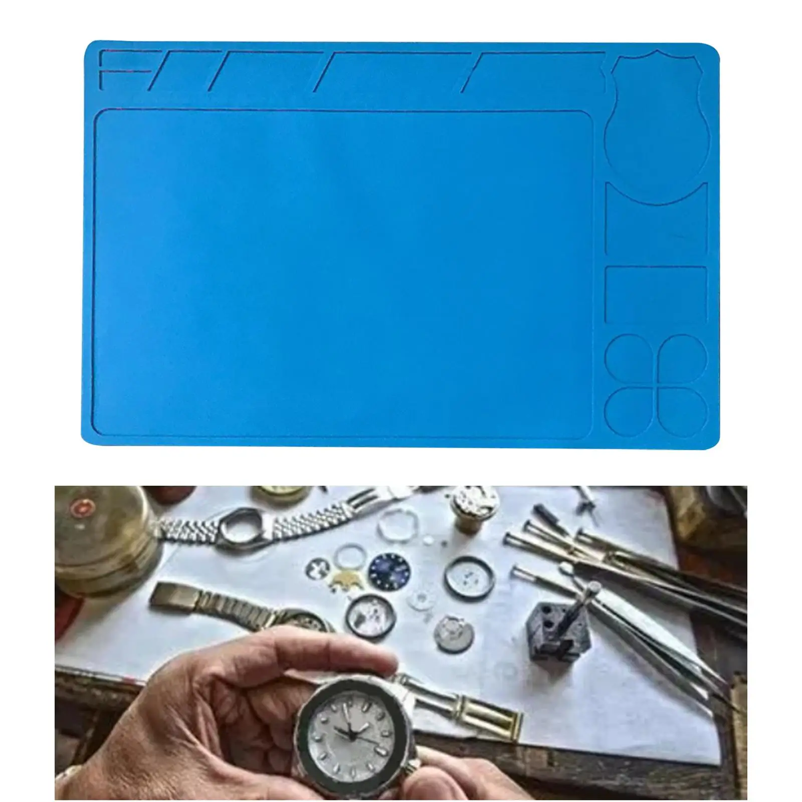 Heat Insulation Silicone Repair Mat with Scale Ruler and Screw Position