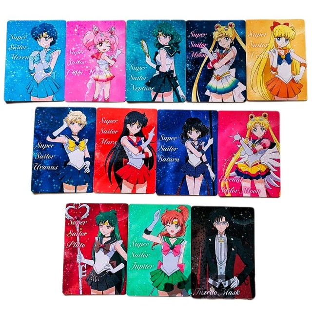 Coleção Anime Crystal Card, Sailor Moon, Personagens de Animação, Tsukino,  Usagi, Tenoh, Haruka, Kaiou, Etiqueta, Brinquedo, 10Pcs por Conjunto -  AliExpress