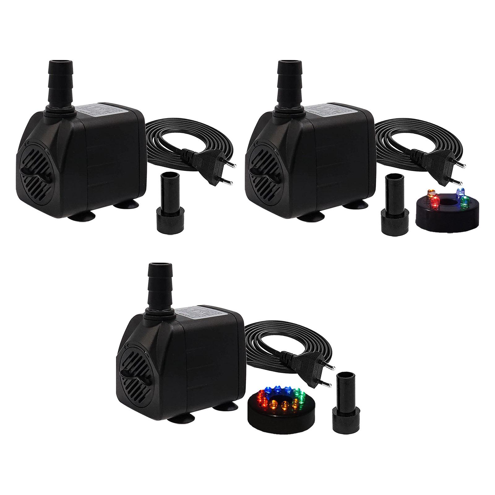 Mini Aquarium Water Pump Adjustable 2 Nozzles 600L/H 10W Quiet Submersible Pump for Fish Tank Waterfall Statuary Garden Pond