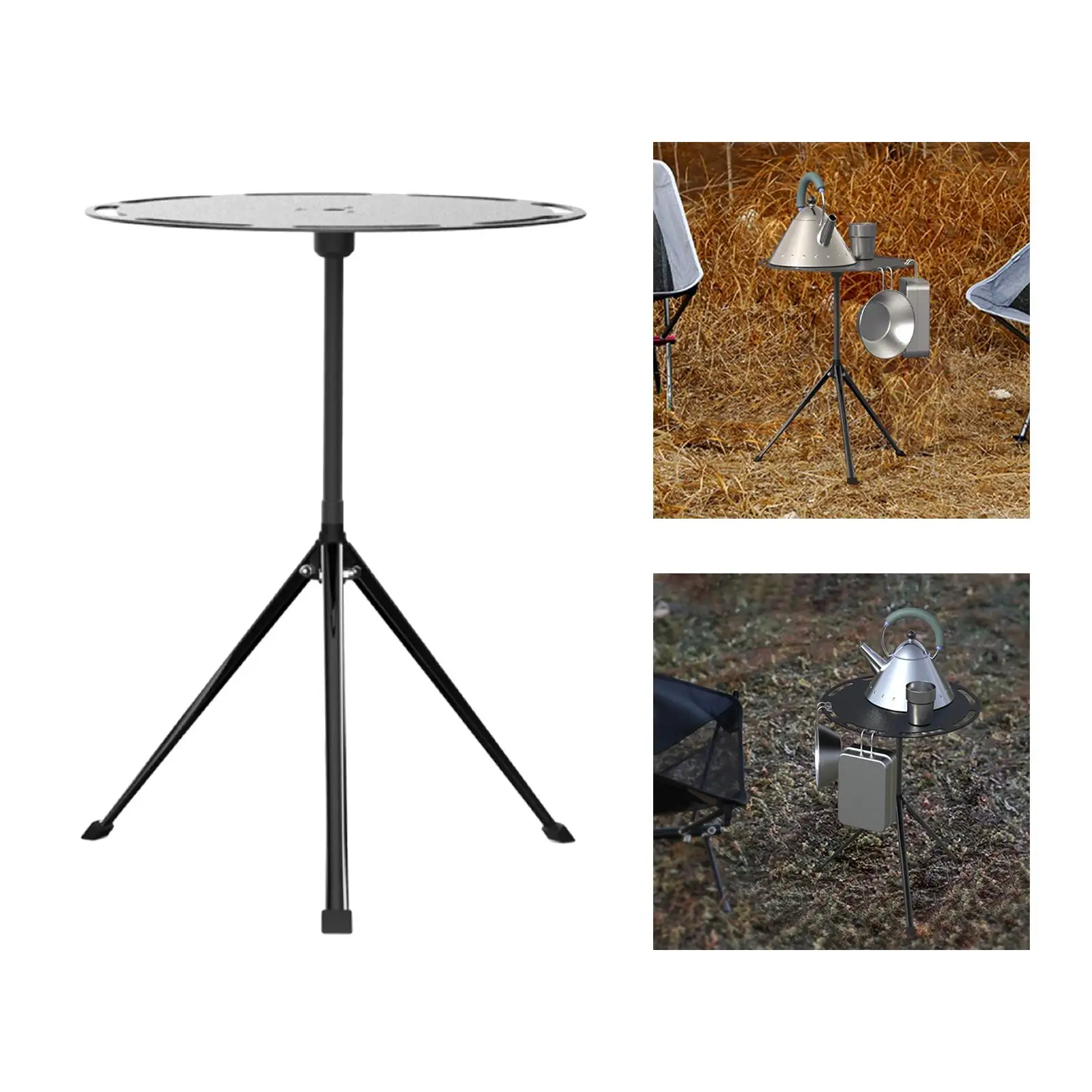Retractable Camping Table, Furniture Durable  Dining Table Three Legged Folding Desk for Picnic  Kitchen BBQ Garden
