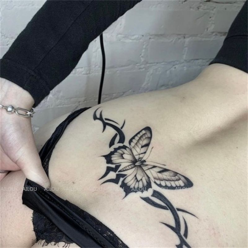 Schmetterling Totem Tattoo Aufkleber für Frauen wasserdicht gefälschte Tattoo sexy Kunst temporäre Tattoos Arm dauerhafte Succubus Tattoo Aufkleber – Detail 1