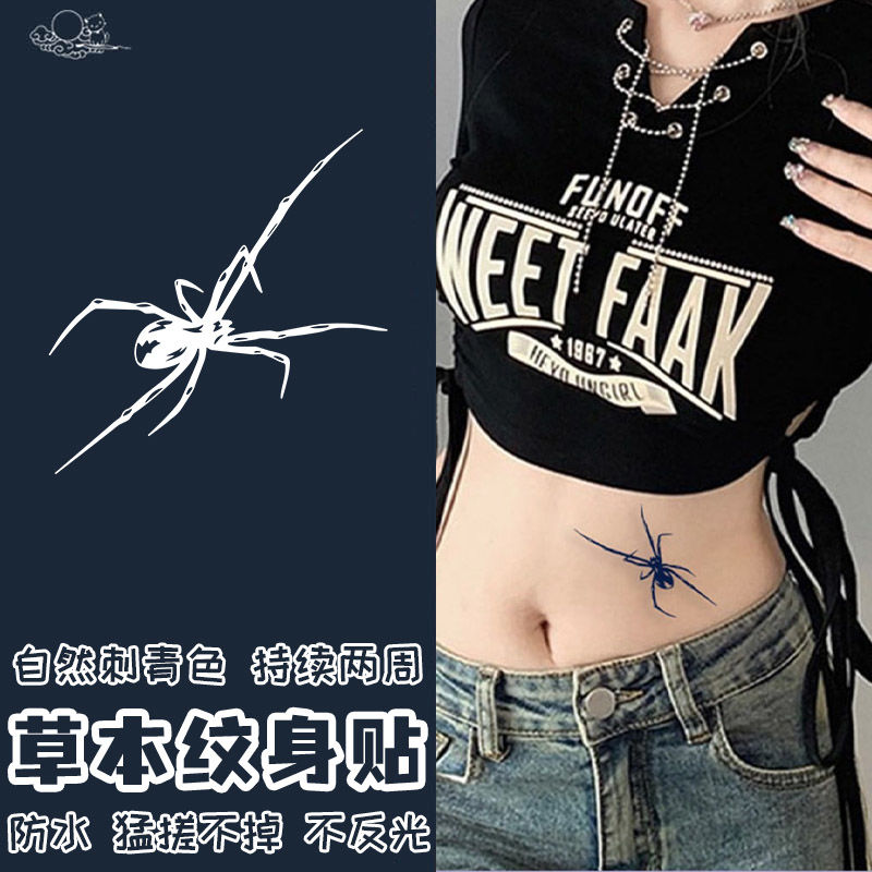 Kräuter spinne Tattoo Aufkleber für Frauen Mann Arm Kunst temporäre Tattoos wasserdicht gefälschte Tattoo Punk Spinnennetz dauerhafte Tattoo Aufkleber – Detail 3