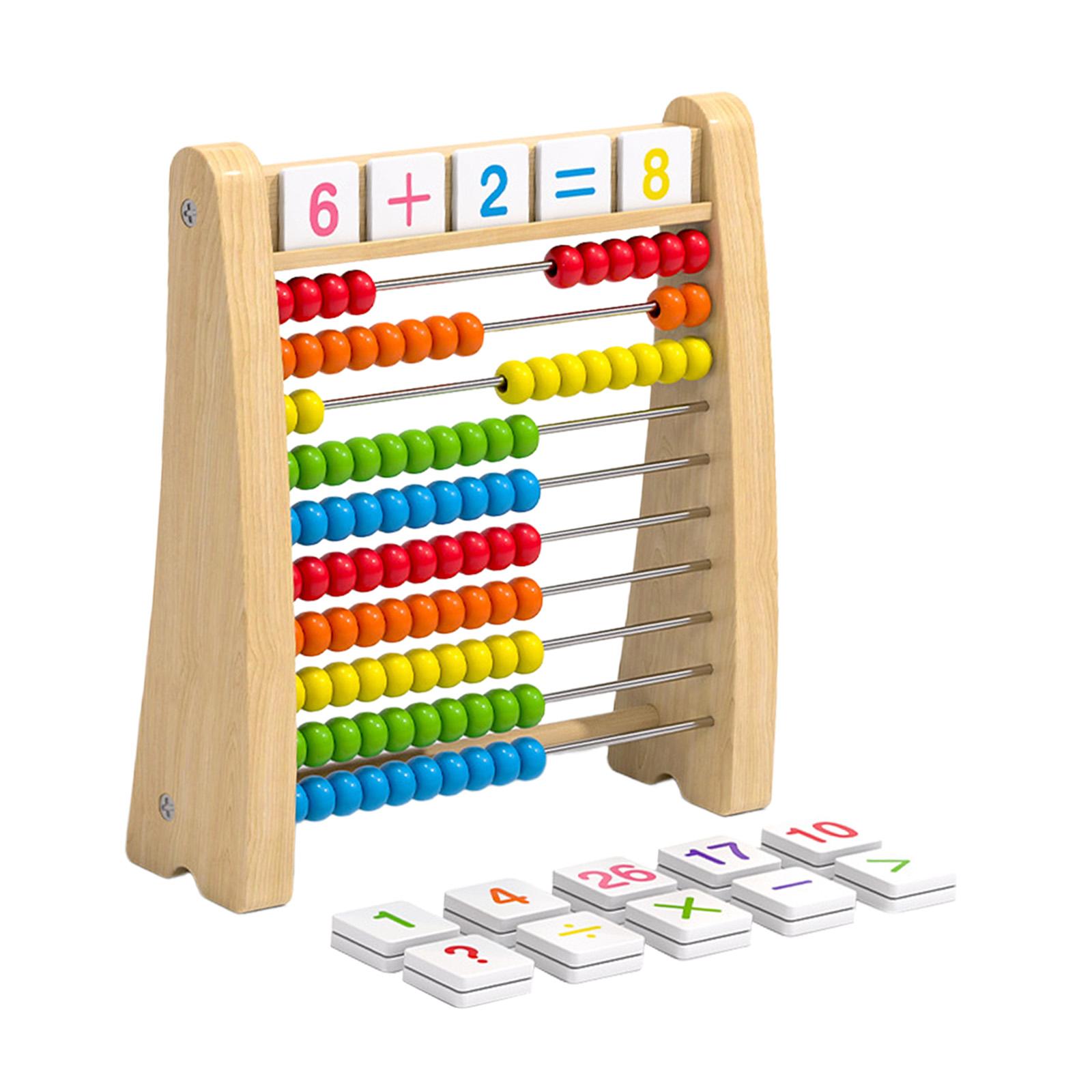 Wooden Abacus Ten Frame Set Educational Counting Frames Toy for Elementary