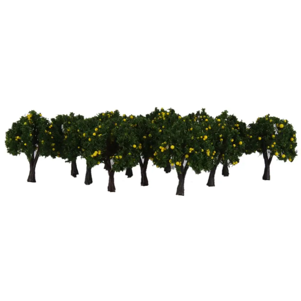 Lot 20 Yellow Fruits Tree Model Train  Diorama Scenery Z 1/300