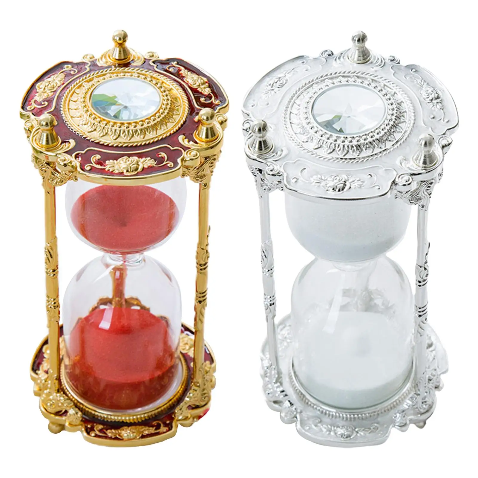 Creative Sand Clock Birthday Gift Timer Zinc Alloy Sandglass for Running Kitchen Restaurant Party Favor Props Ornaments
