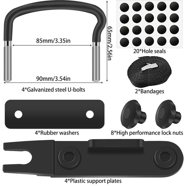 Soportes U Para Caja De Techo WIYETY - Pack De 4, Acero Inoxidable