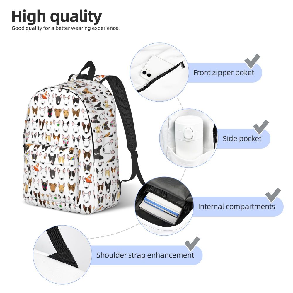 Bull Terrier Dog Bubble Canvas Mochila para