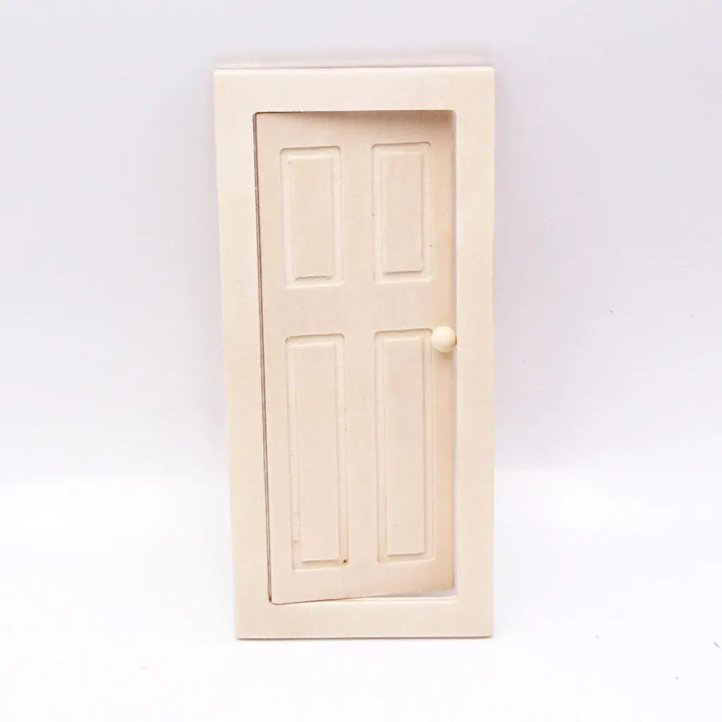 1/12 Dollhouse Door 4 Panel Accessories DIY Doll Home Scene for Children