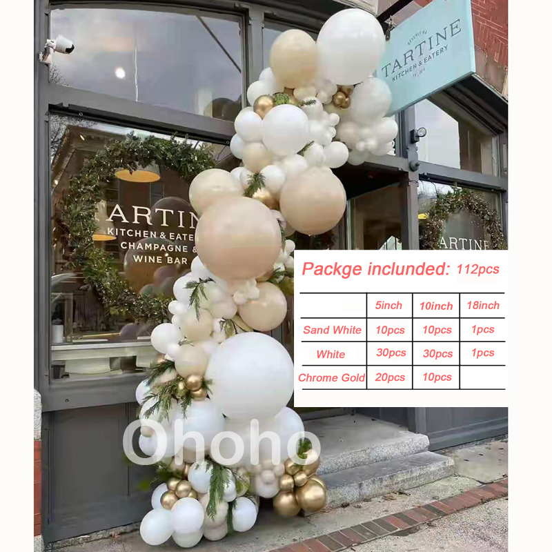 Description Picture 4 of itemCream Beige Brown Balloon Garland Arch Kit Baptism Baby Shower Party Christening Wedding Decoration Kids Birthday Party Balloon