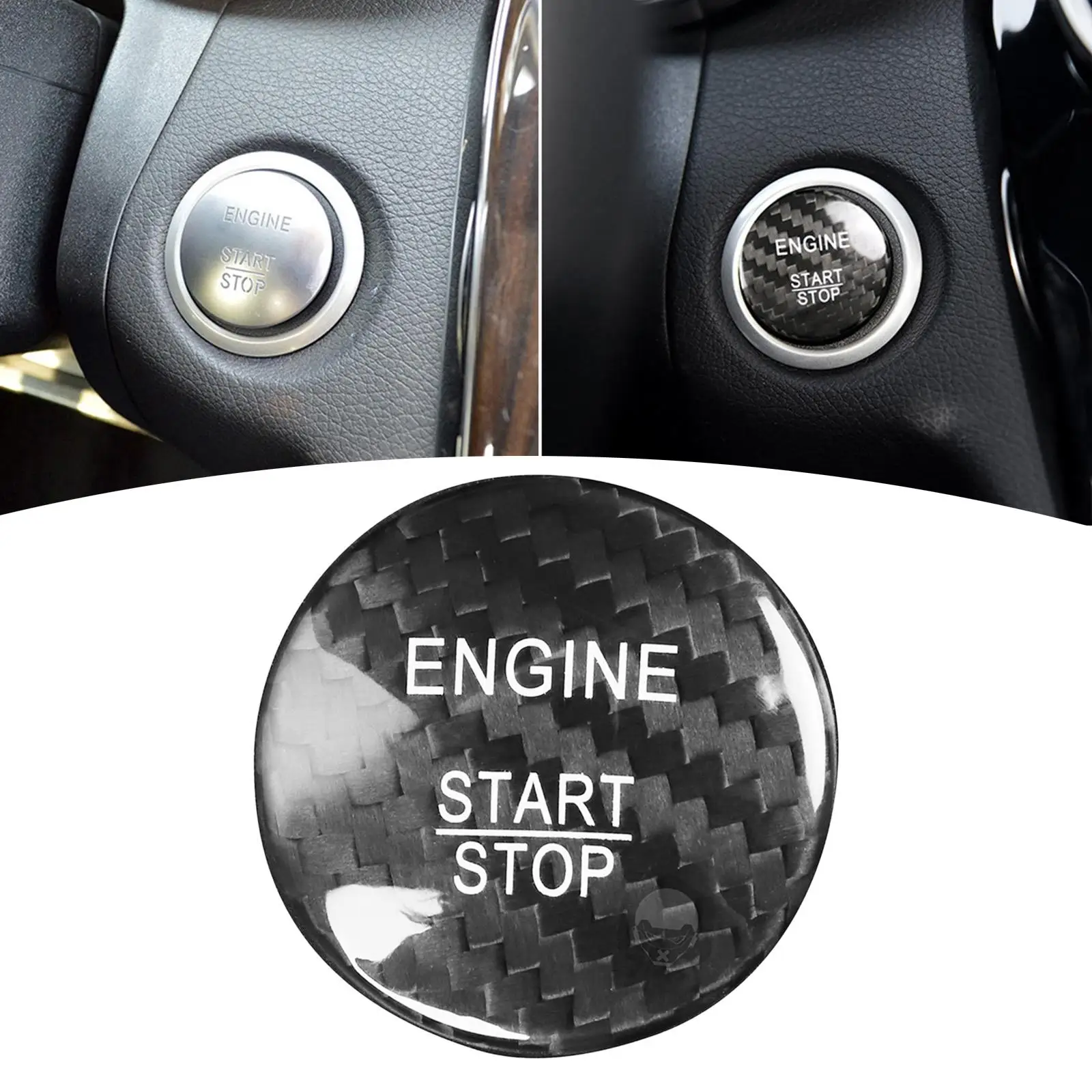 Engine Start Stop Button Cover Fit for A B C GLC Decoration Black
