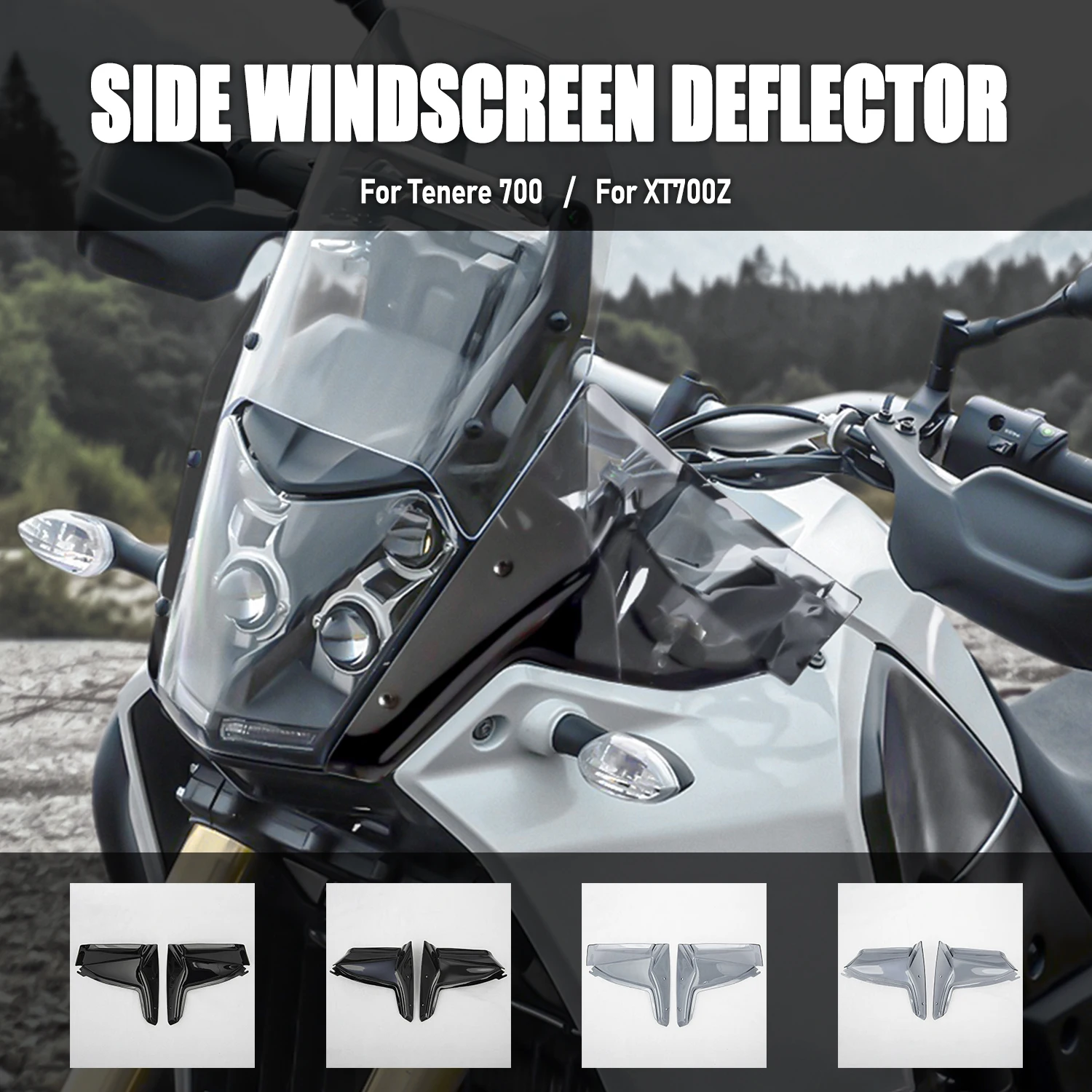 motocicleta lado windshield windscreen handshield defletor de vento para yamaha tenere xtz