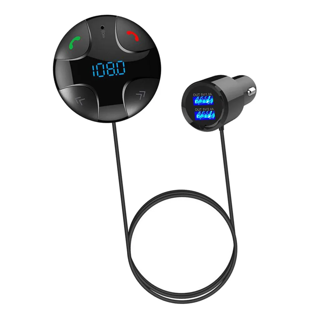 Bluetooth 4.2 Car FM MP3 Music Player Adapter w/ 2 USB TF Card Port