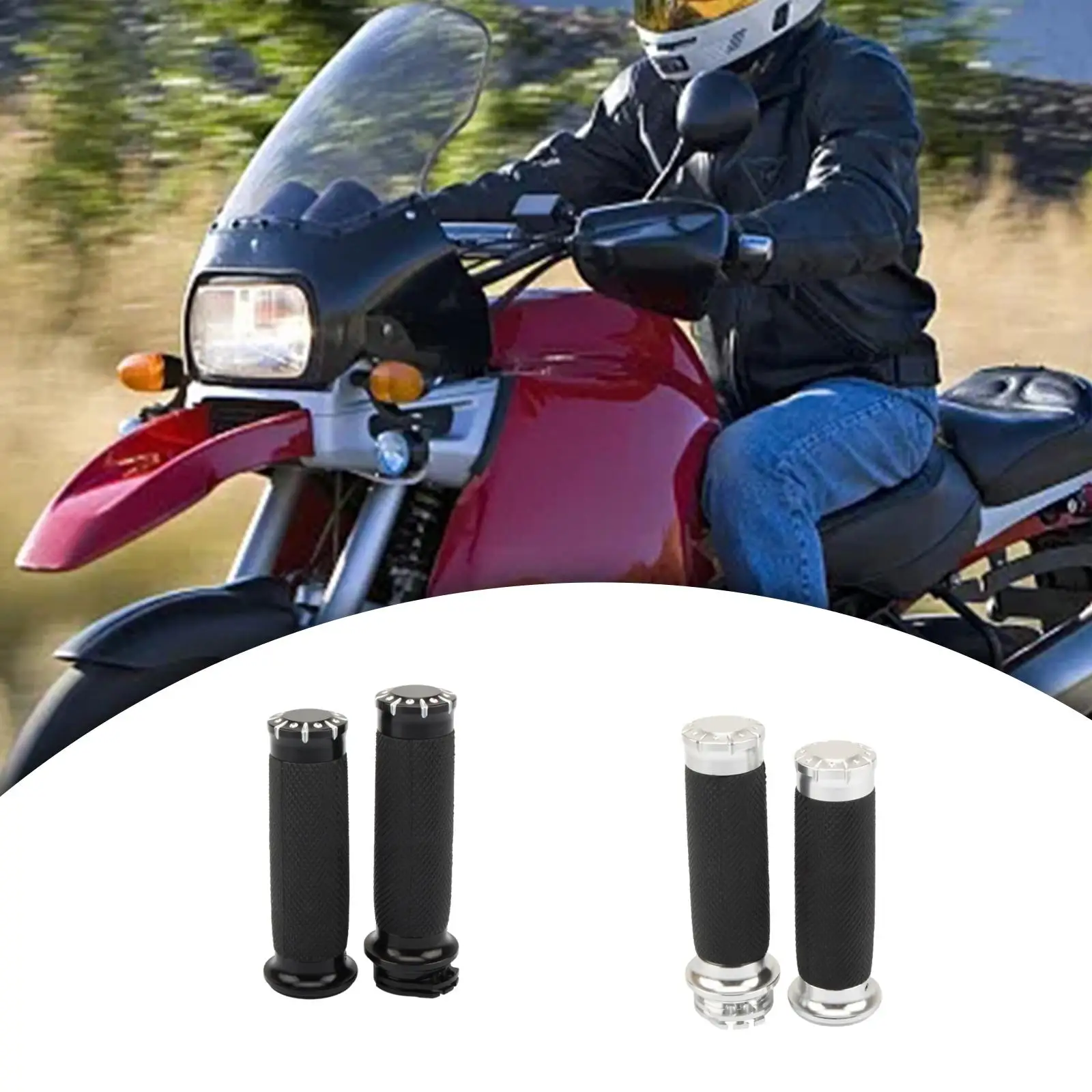Motorcycle Hand Grips Soft Retro Style 25mm Universal Anti Skid Handlebar Cover Handlebar Grips Replace Parts for Harley