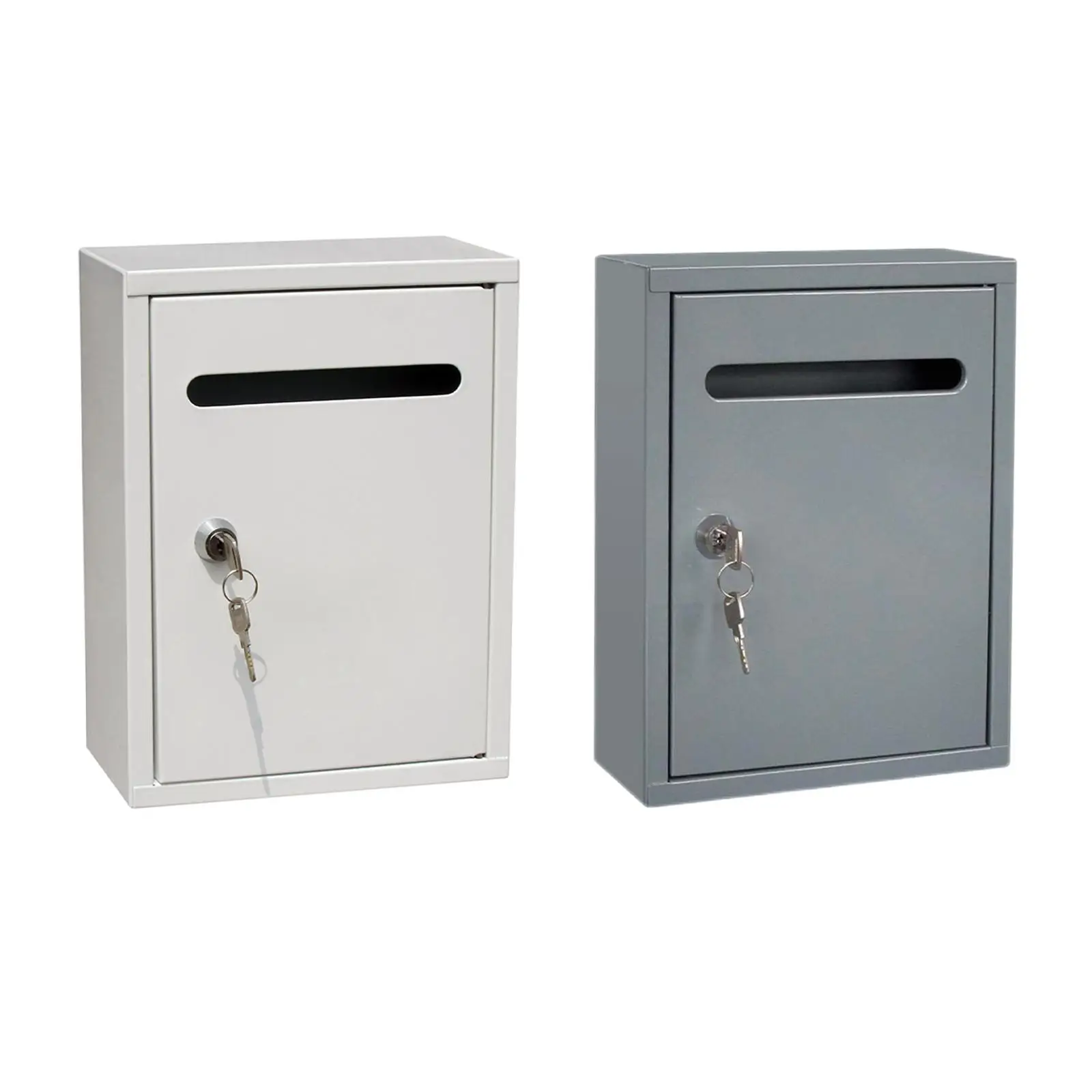Mailbox Lockable Wall Mount Collection Boxes with 2 Keys Heavy Duty Secured Safe