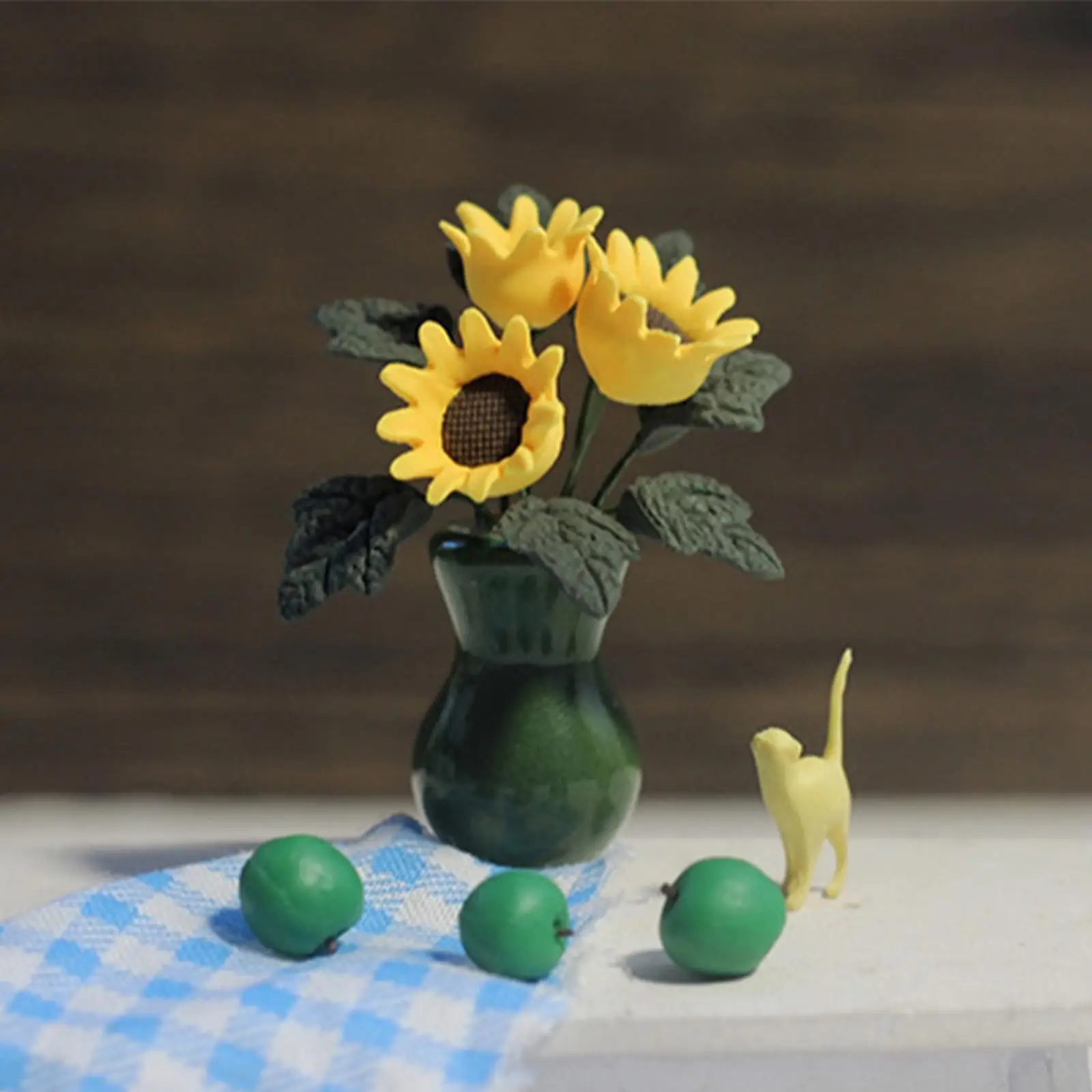 1/12 Dollhouse Sunflowes Pretend Play Tiny Bonsai Model Dollhouse Potted Flowers for Dollhouse Accessories Ornaments Gift
