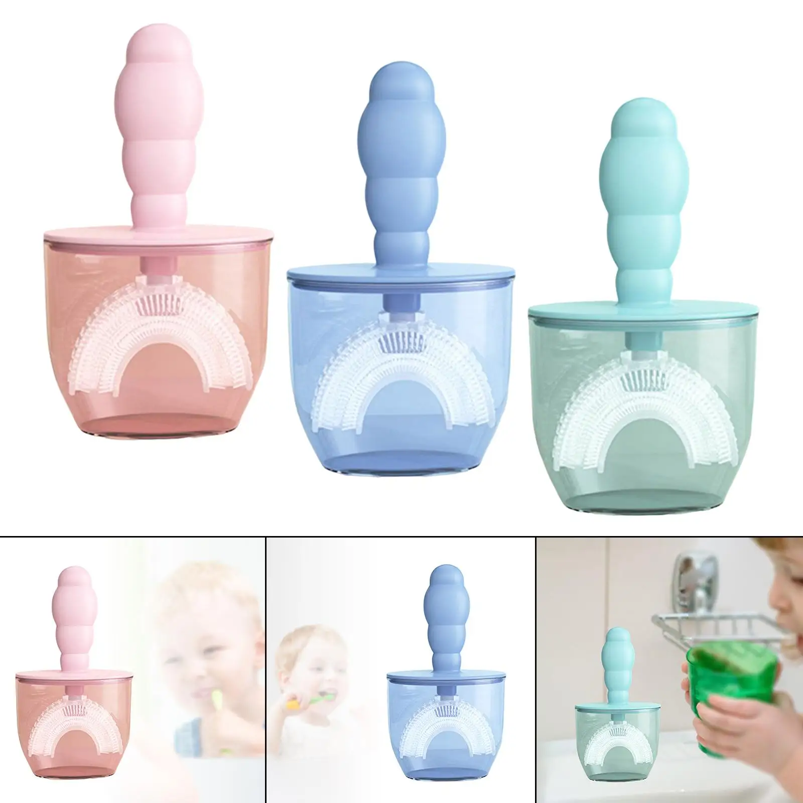 Kids Non Slip Handle Whole Mouth Food Grade Silicone for 6-12 Ages