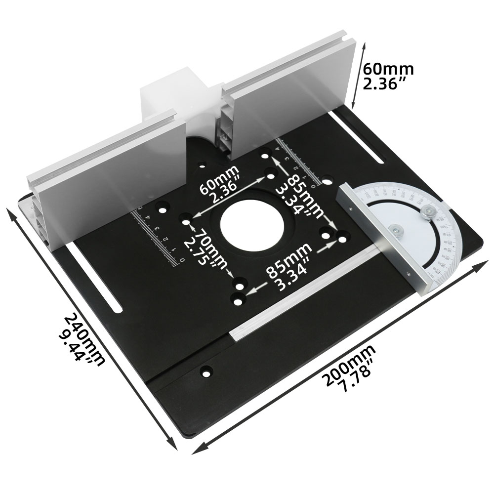 Multifunktionale Aluminium-Frästisch-Einsatzplatte, Holzbearbeitung, elektrische Holzfräse, Klappplatte für Werkbänke, Fräsplatte – Detail 4