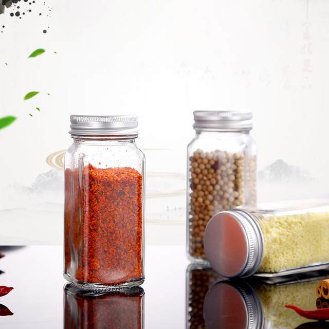 RSVP Endurance® Large Square Glass Spice Bottles – Clear - Spoons N Spice