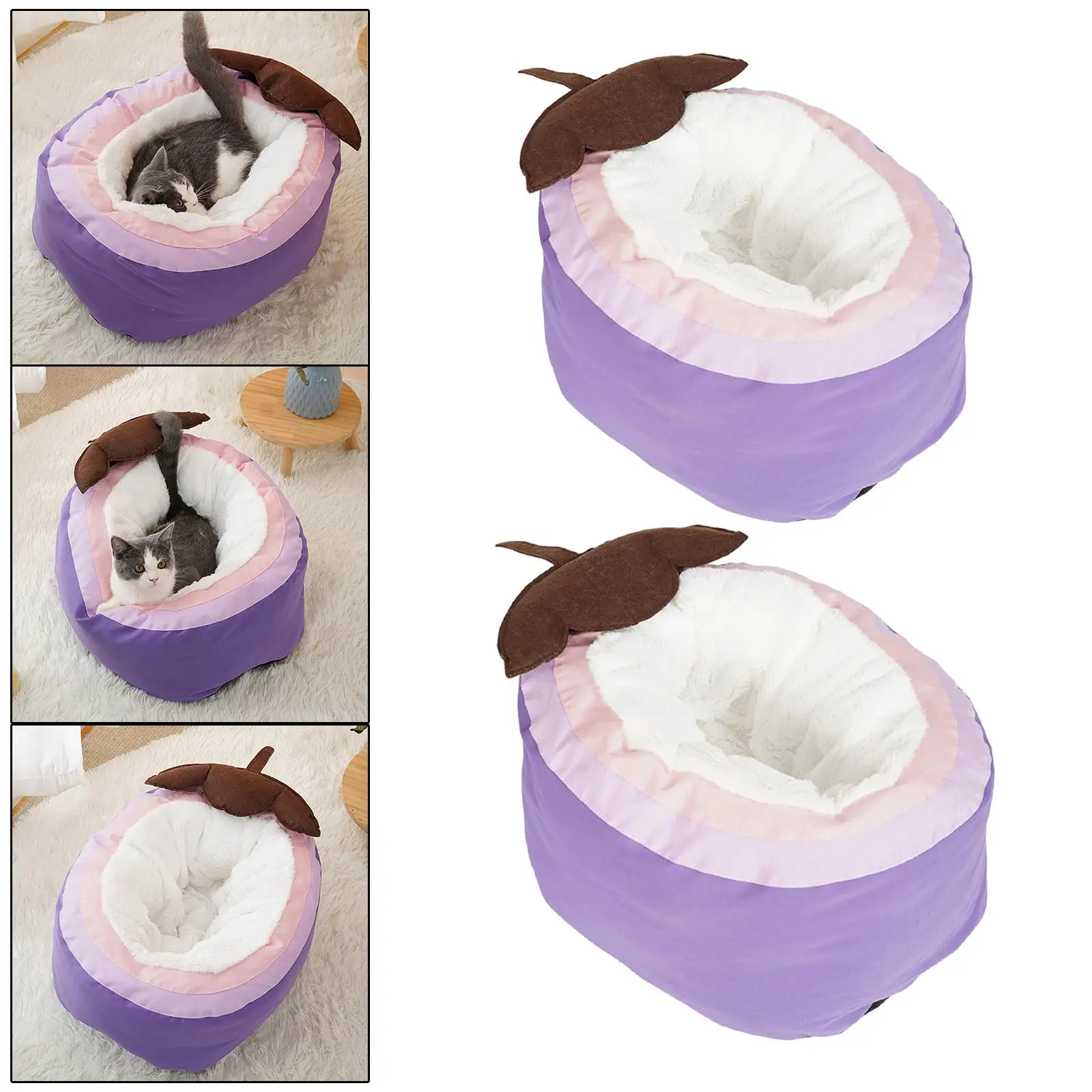 Warm House Cozy Nest Washable Dog Hut Tent Sleeping Calming Cave Pet Bed Cat