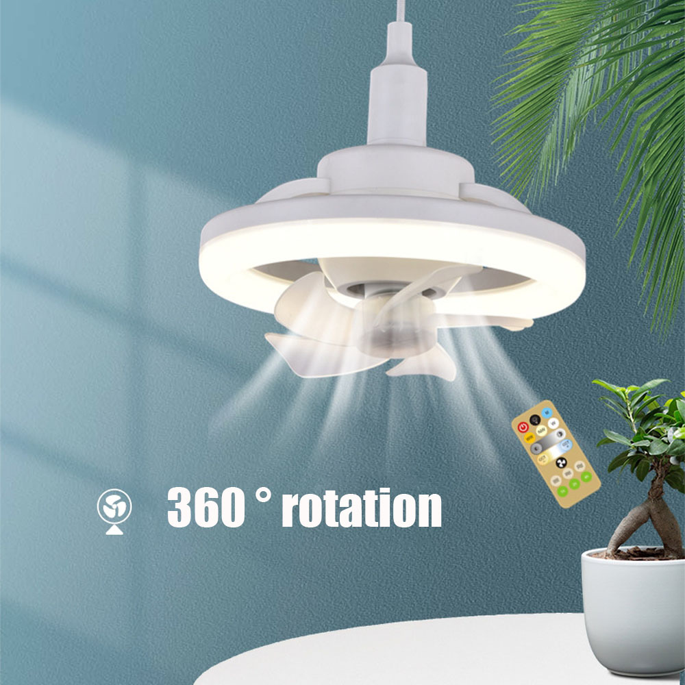 Title 1, 60W Ceiling Fan E27 With Led Light And Remote C...