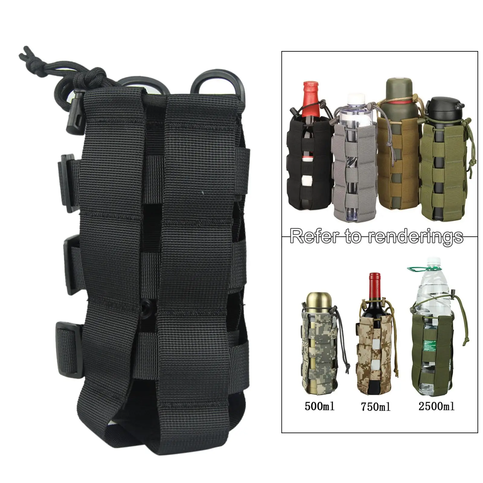 Travel Molle Water Bottle Bag  Kettle Pouch Holder Carrier