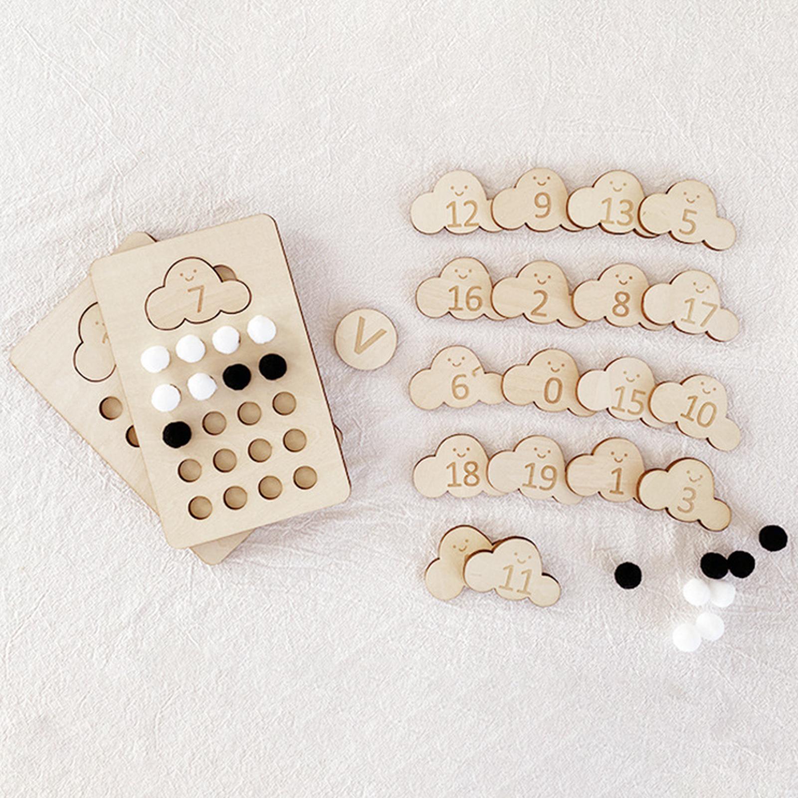 Sorting Toy Counting Geometry Cloud Wooden Toys Learning Toys Board Game for Kids Girls Baby Toddlers Children