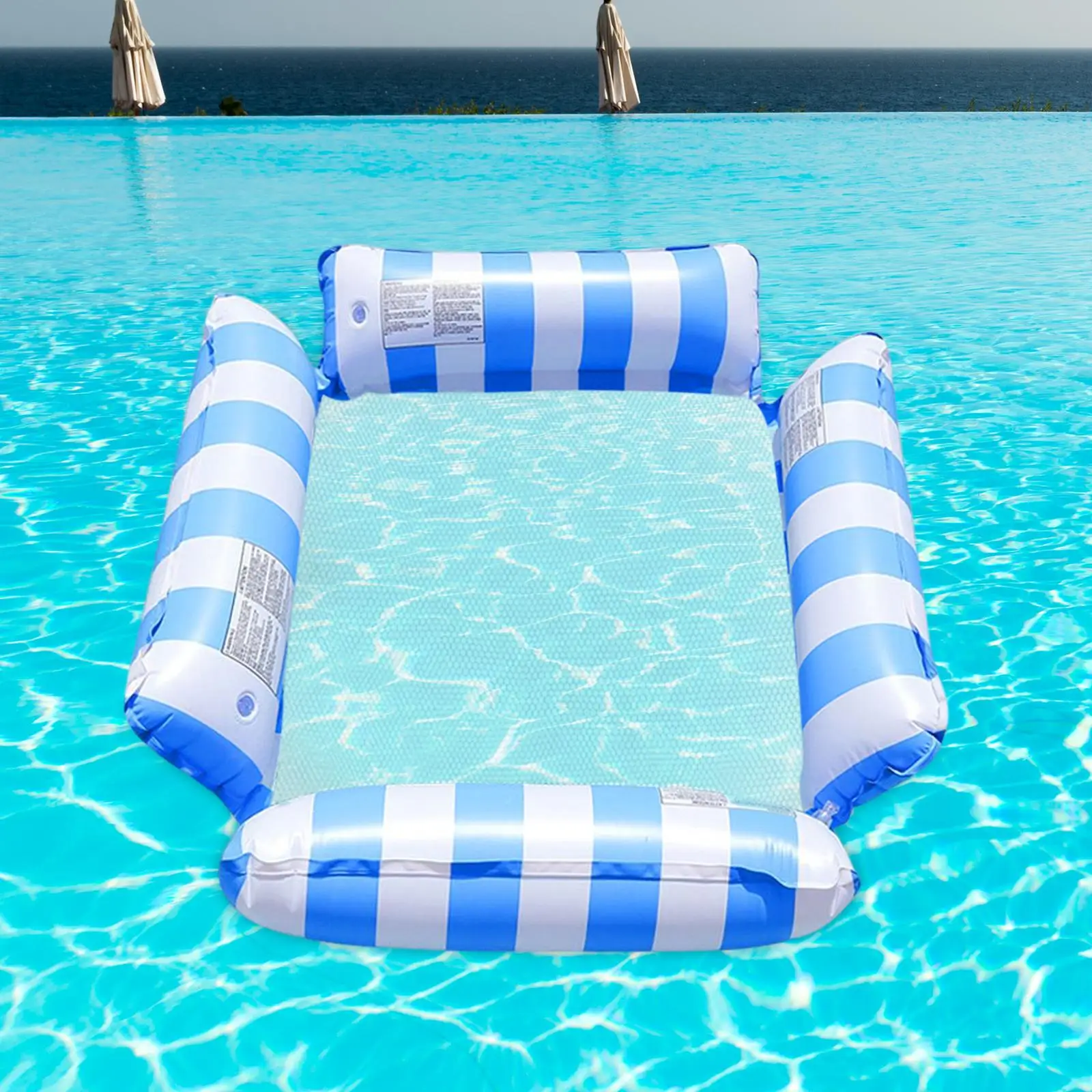 Float Lounge Chair Cushion Water Toy Bed Buoyancy with Air Pump Floating Chair for Party Relaxing Swimming Pool Travel Vocation