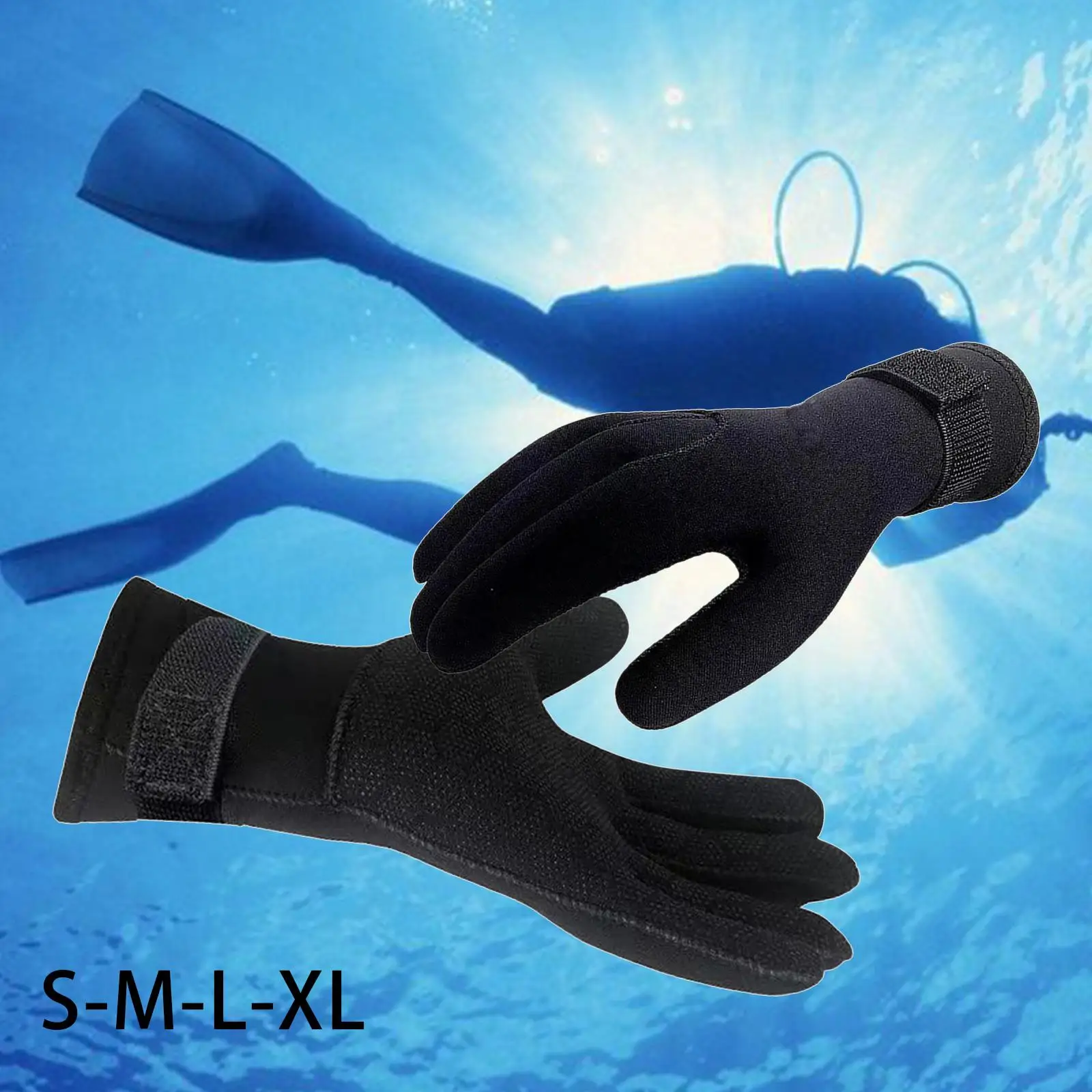 5mm Diving Gloves Non- Double- Warm Snorkeling Stab-Resistant Surf Wetsuit Gloves for  Sports Scuba-Diving Spearfishing Adults