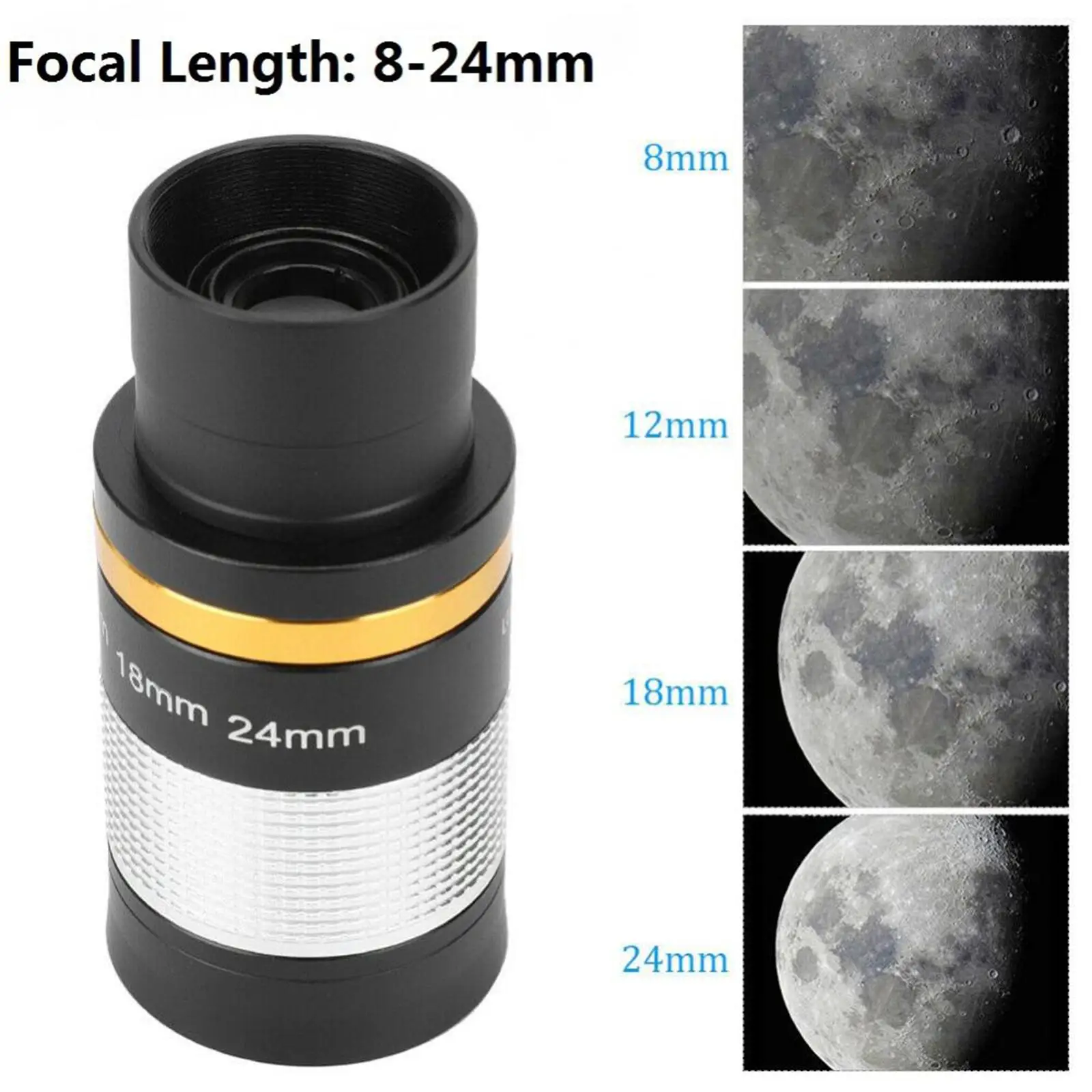 Metal 8-24mm Eyepiece 1.25 inch Multi Coated Optic Lens for Telescope