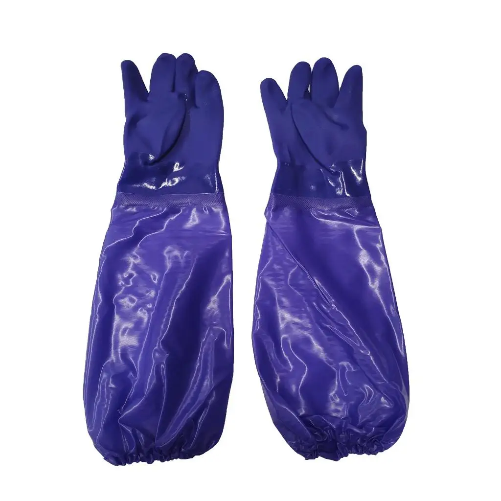 Non-Slip Work Gloves Washing Warm Elbow Long Sleeve Rubber Gloves Large