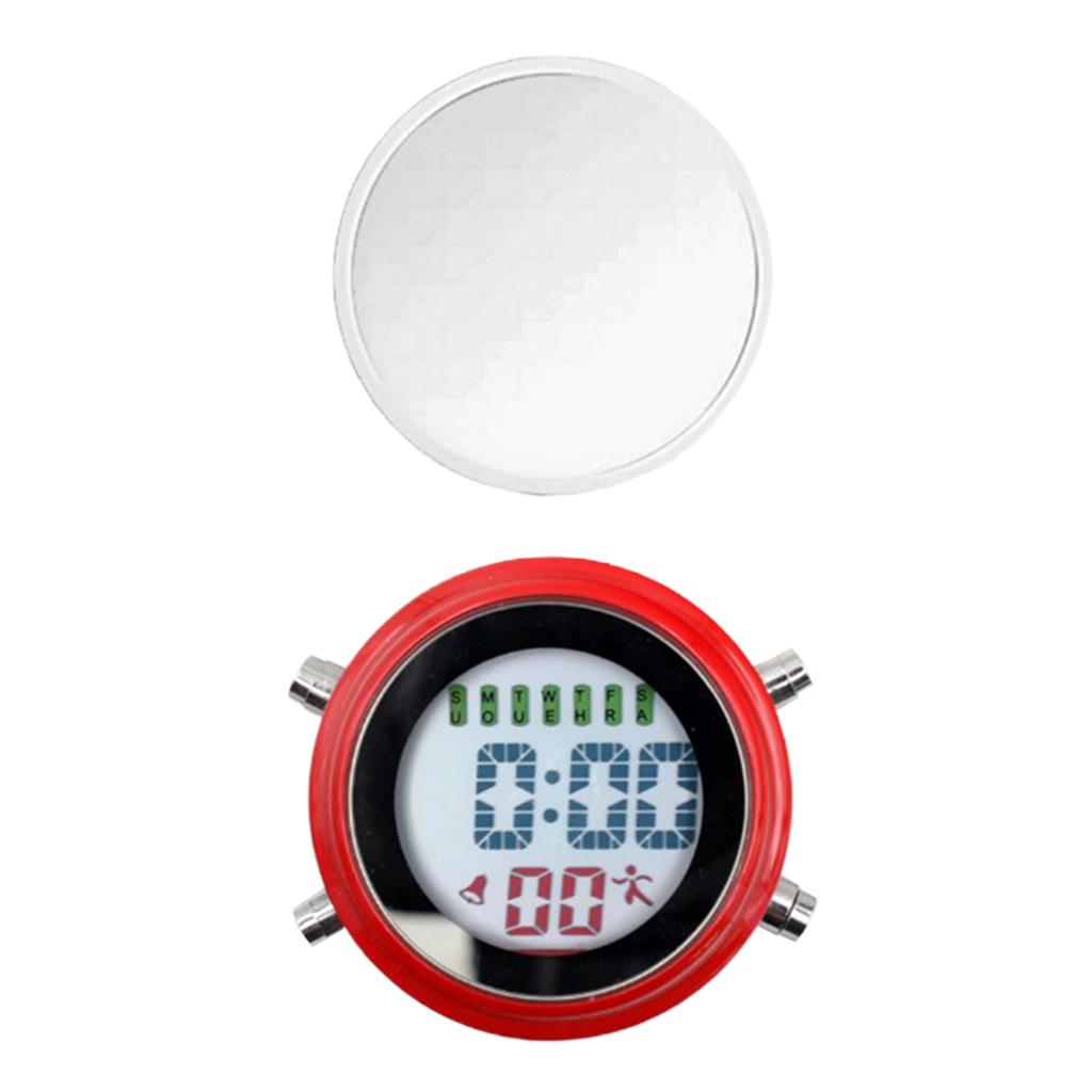 Waterproof Mini Alarm Clock Self Adhesive Motorbike Yacht Boat Digital Clock