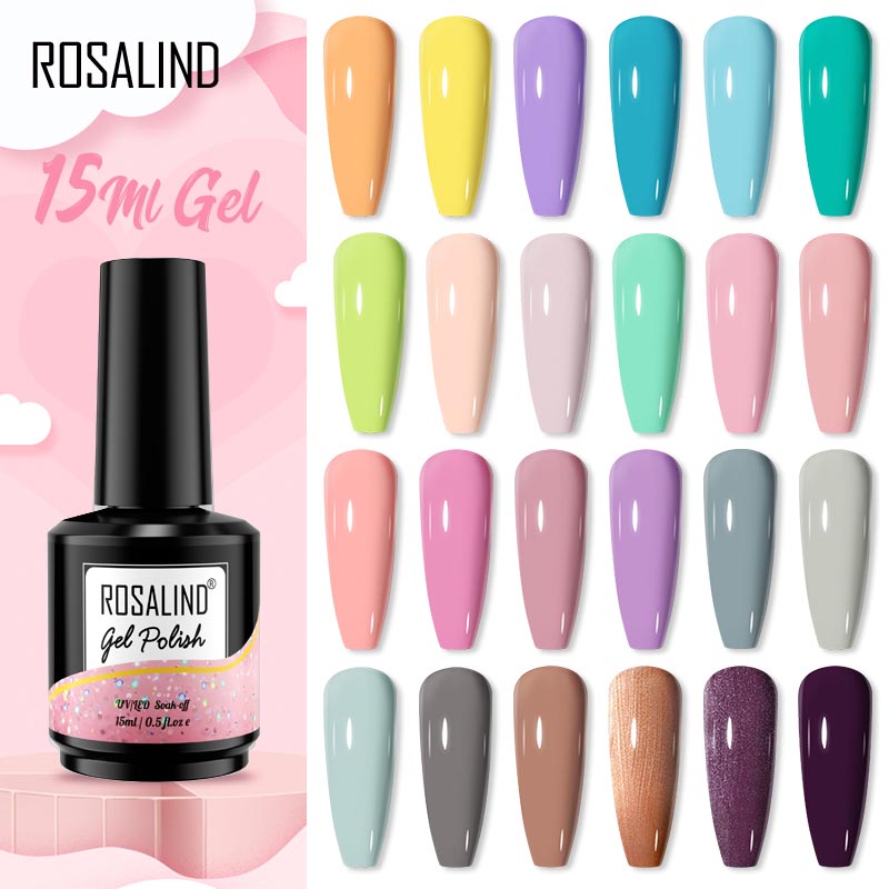 Best of ROSALIND 15ml Gel Polish For Manicure Nails Semi Permanent Top Base Coat UV LED Gel Varnish Soak Off Nail Art Gel Nail Polish Reviews & Tips