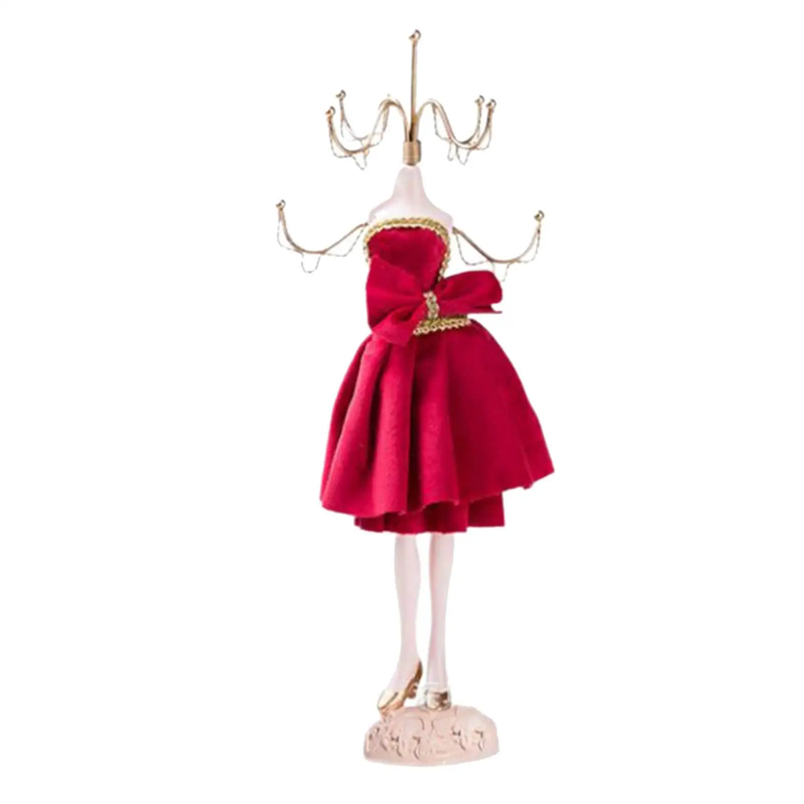 Jewelry Organizer Stand Hanging Mannequin Velvet for Ring Home Dresser