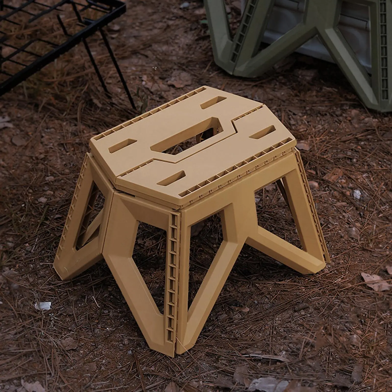 Collapsible Foldable Stool Camping Chair Plastic Garden Seat Picnic Outdoor