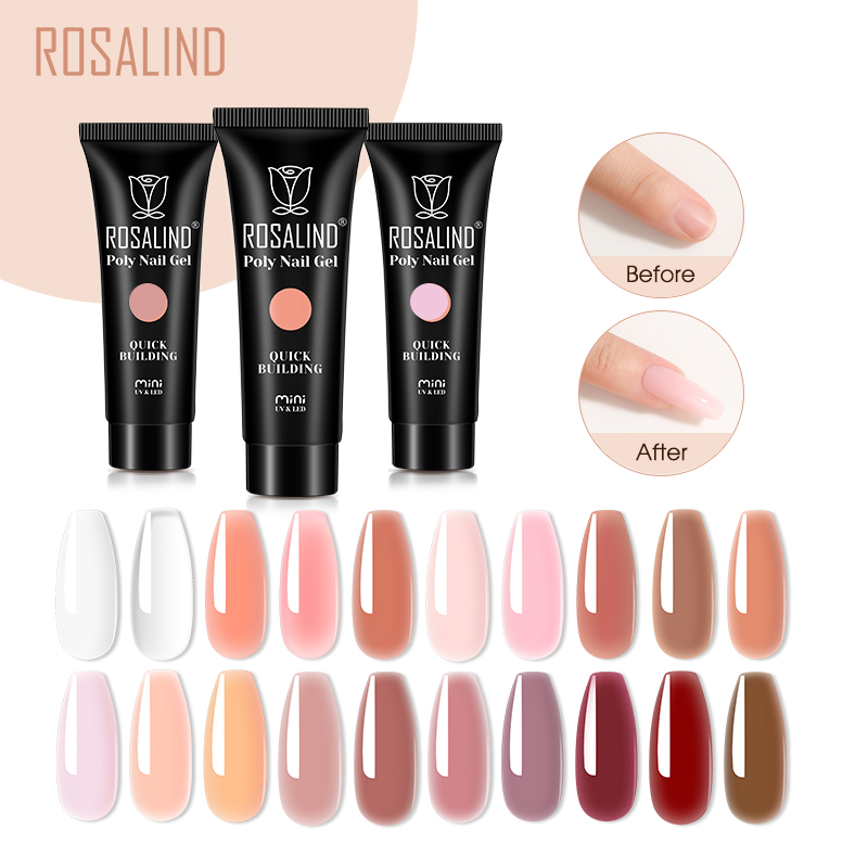 Best of ROSALIND 12 / 15 / 30 / 60ml Jelly Poly Nail Gel Semi Permanent Acrylic Liquid Nail Art Hybrid Varnishes Extension Gel Top Base Coat Reviews & Tips