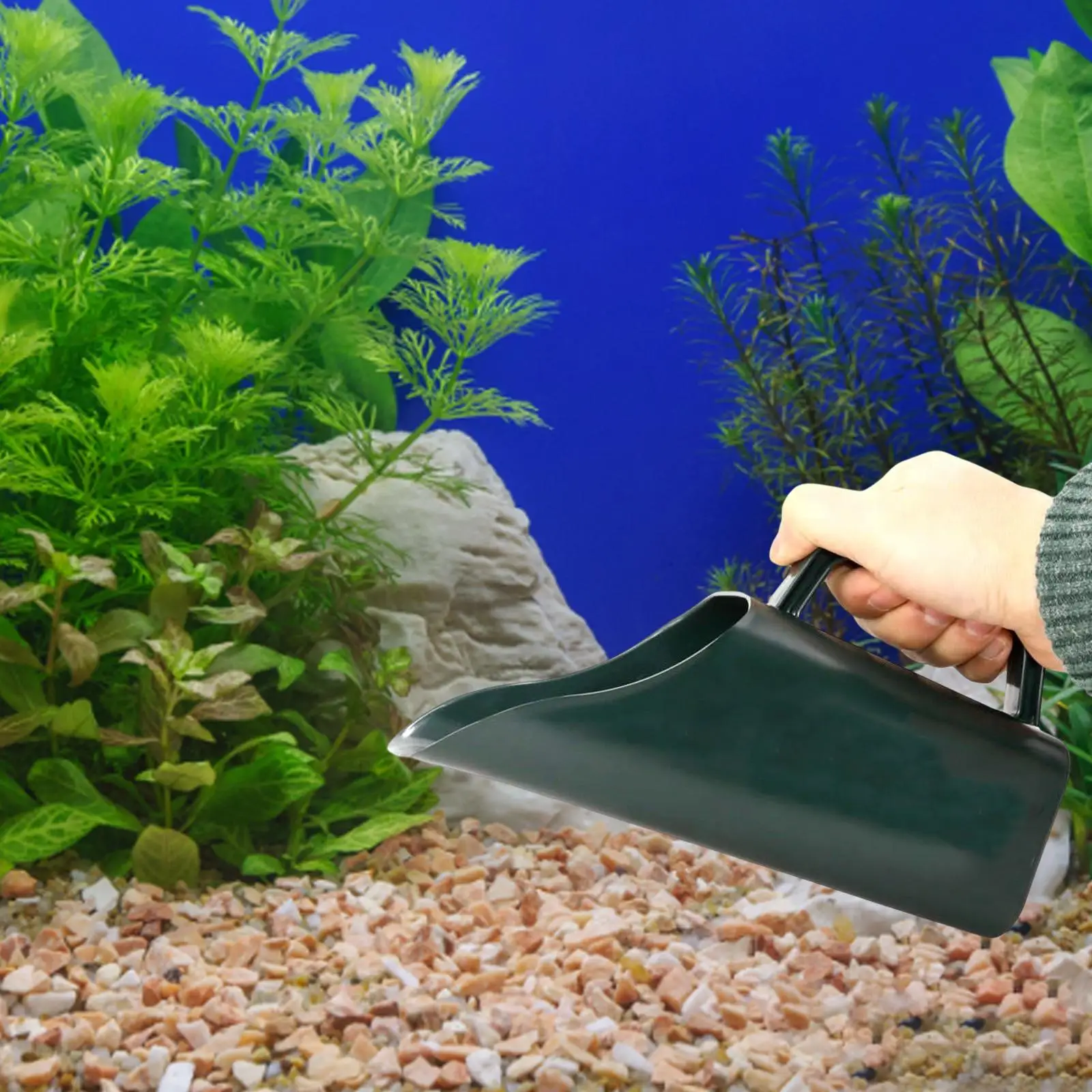 Portable Garden Bucket Shovel Permeable Aquatic Plants Cleaning Durable Fish Tank Sediment Cleaning Shovel for Weeding Potted