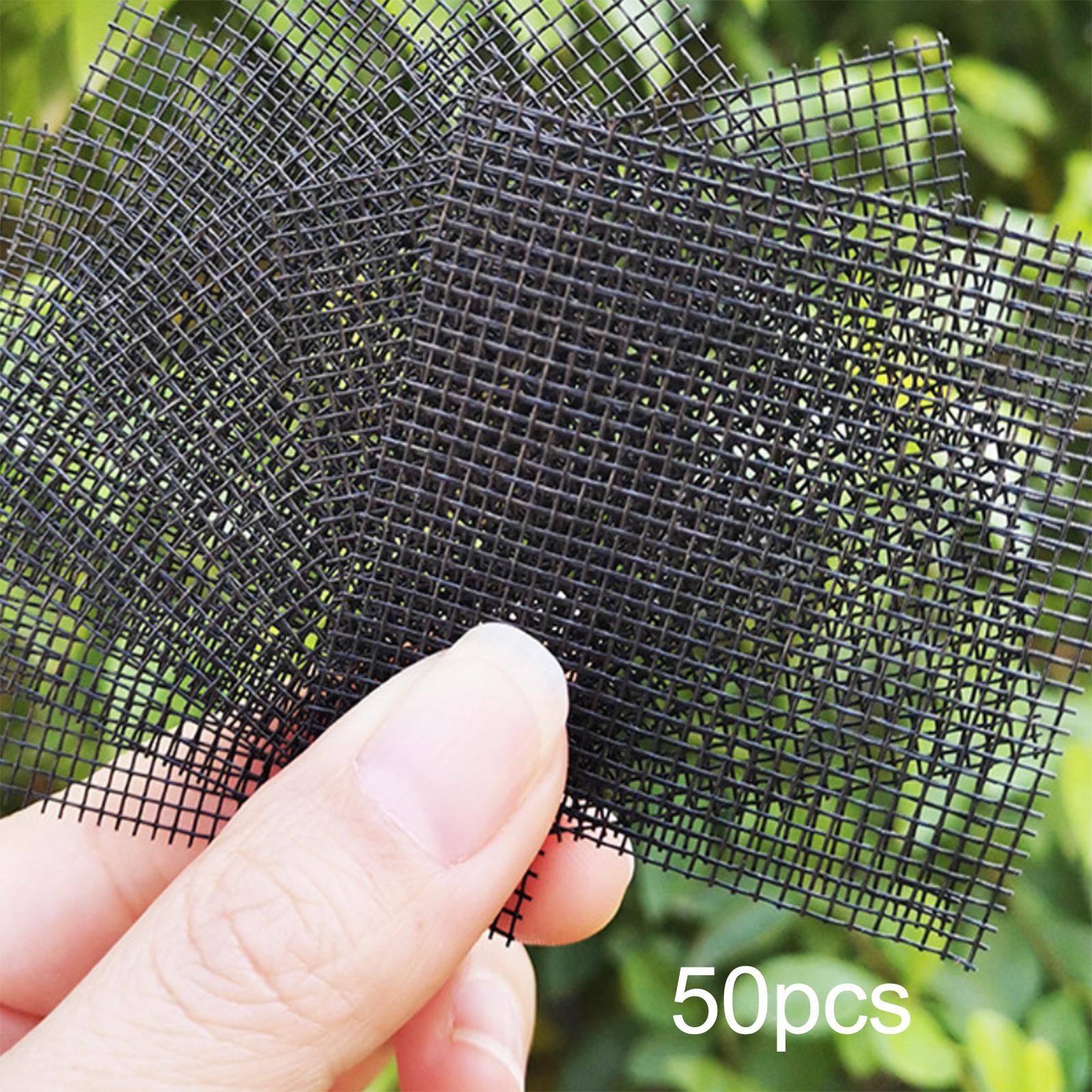 50 Pieces Flowerpot Bottom Drainage Net Square Planter Pad Accessories Flower Pot Hole Mesh for Seedling Tray Plant Greenhouse