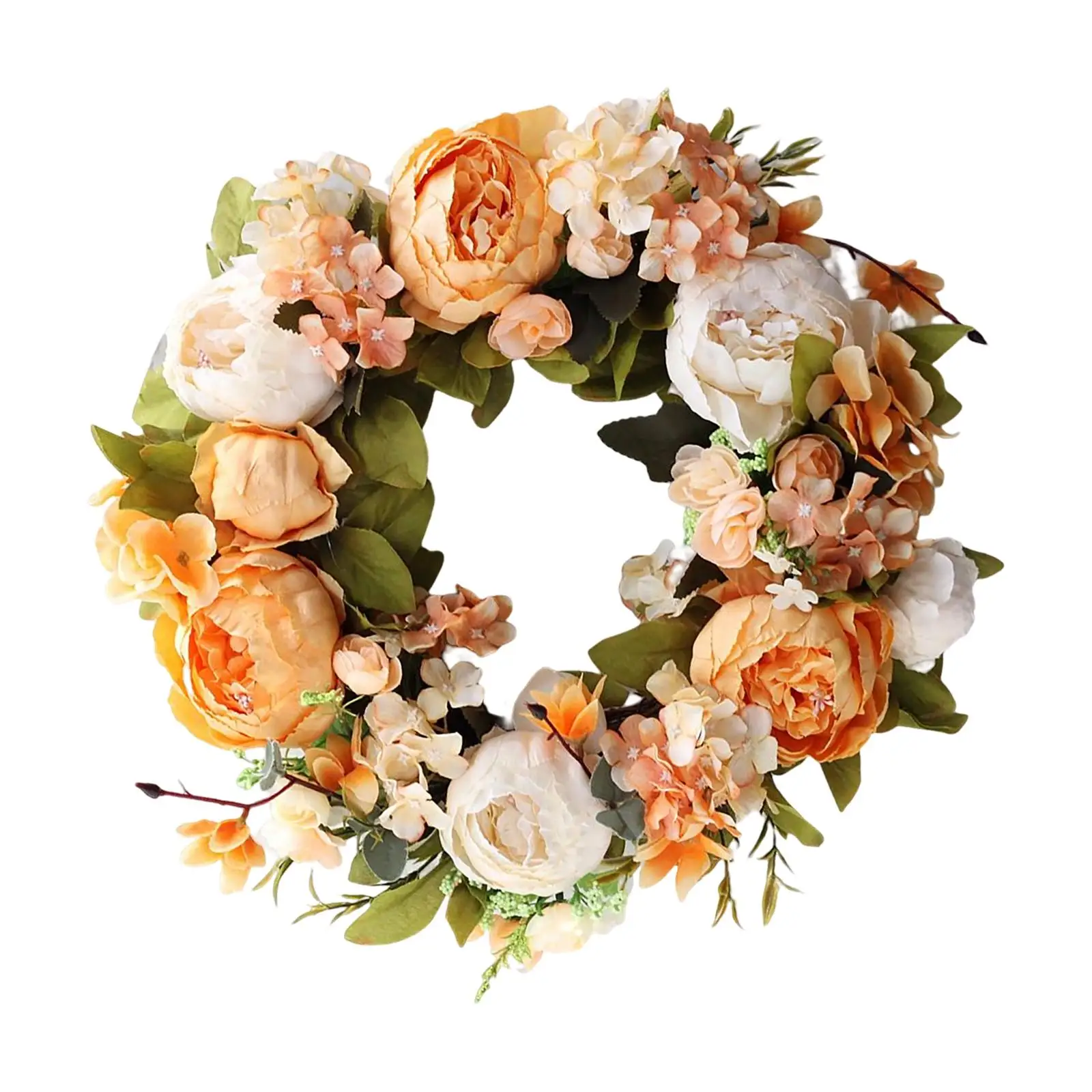 Handmade Peony Flowers Artificial Wreath 40cm for Summer