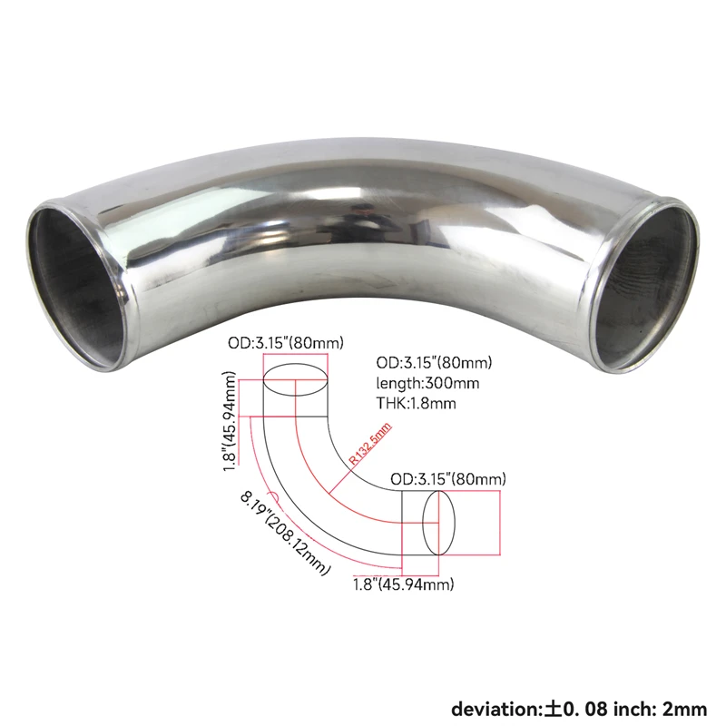 Tubo de alumínio Turbo Intercooler, tubulação tubulação,