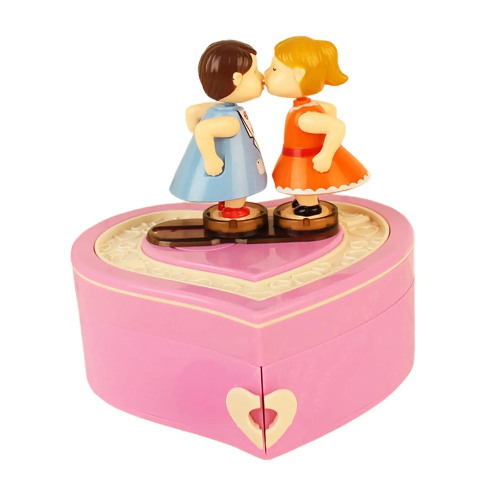 Creative Kissing Doll Music Box Windup Musical Box Musical Clockwork for Office Ornament Desktop Artware Valentines Day Present
