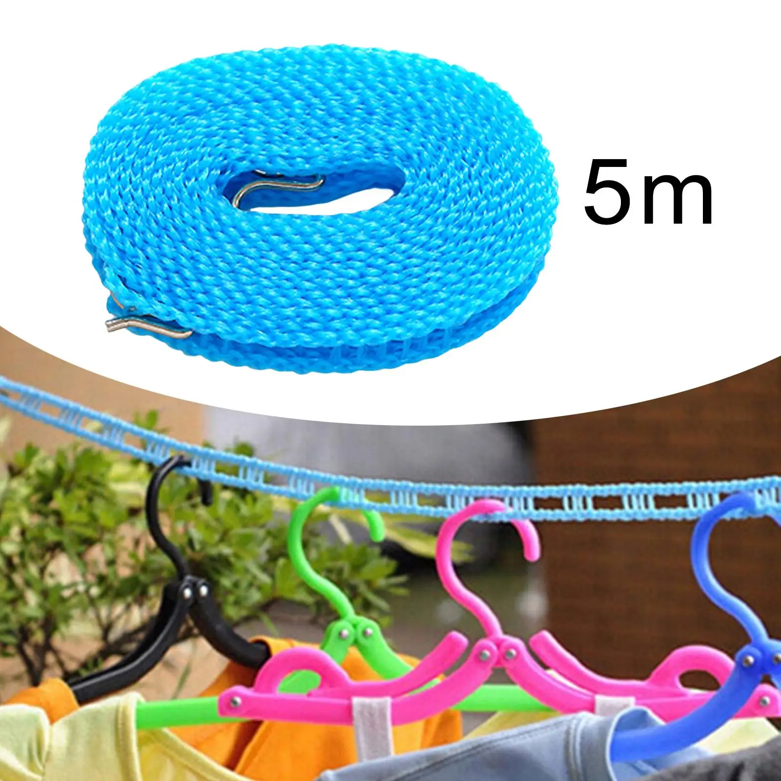 Clothesline Nonslip Heavy Duty Stretchy Travel Clothes Line for Garden Indoor or Outdoor Backyard Camping Accessories Courtyard
