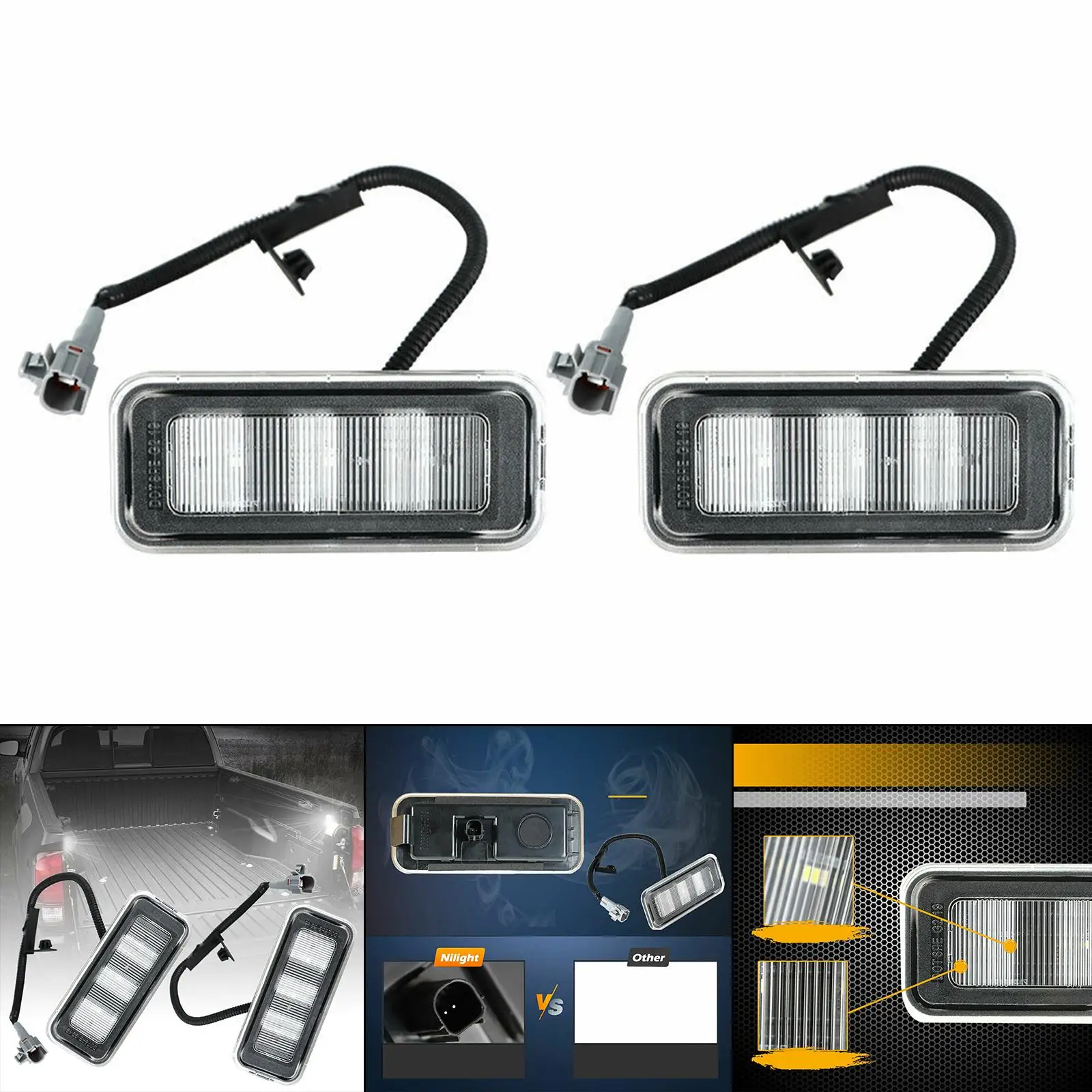 2Pcs Truck ing PT857-35200 Spare  Tailgate Lamp Replaces Tail Door Light for  2020-2022 Use in the Dark