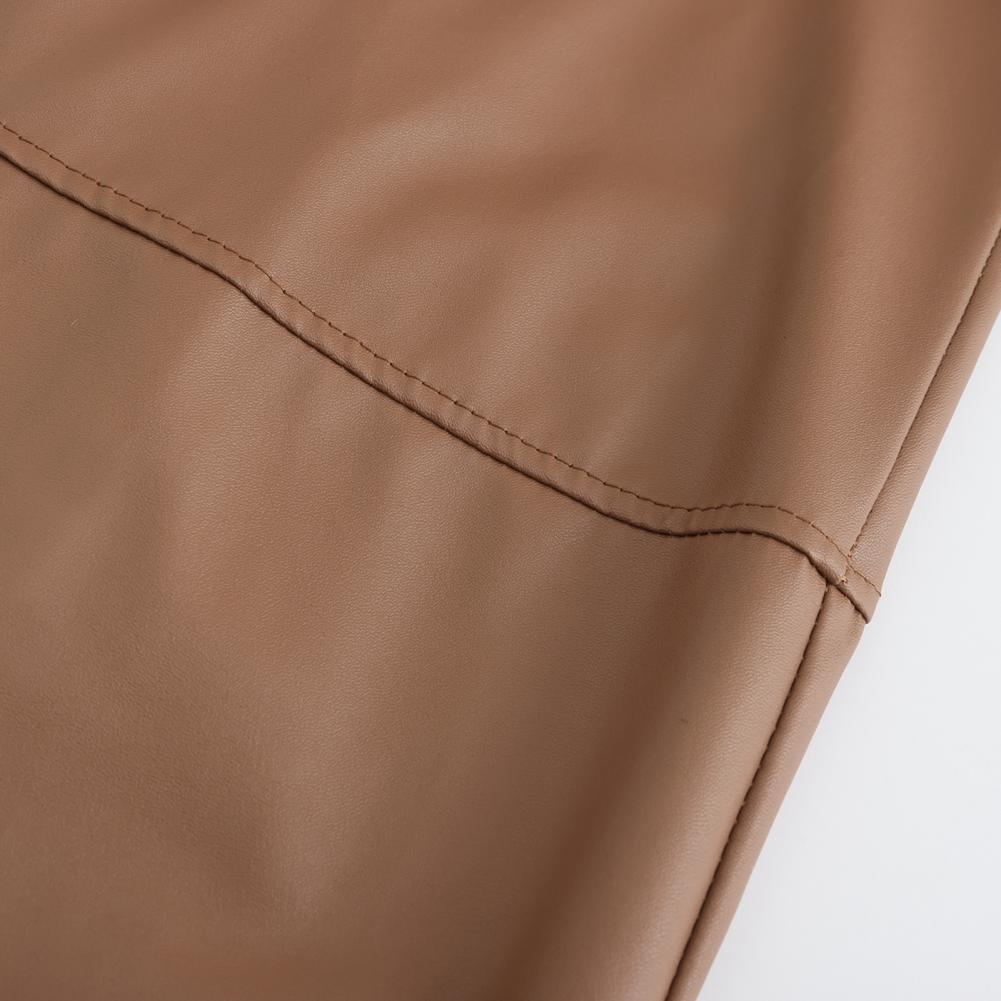 Description Picture 5 of itemMen Slim Fit Coat Stylish Men's Faux Leather Trench Coat Windproof Streetwear with Turn-down Collar Slim Fit Long Sleeve Design