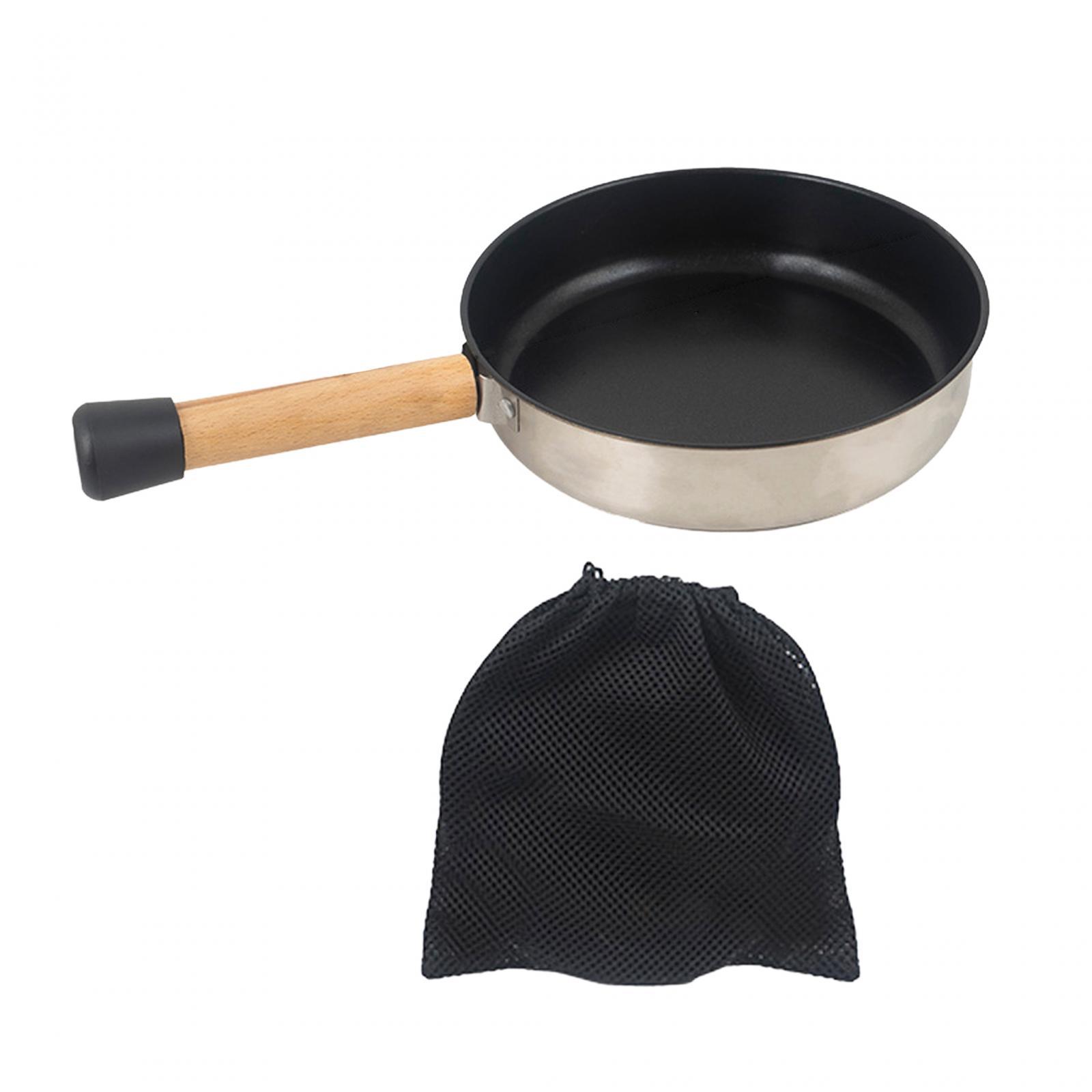 Non Stick Frying Pan Kitchen Cookware Tableware Equipment with Wooden Handle for