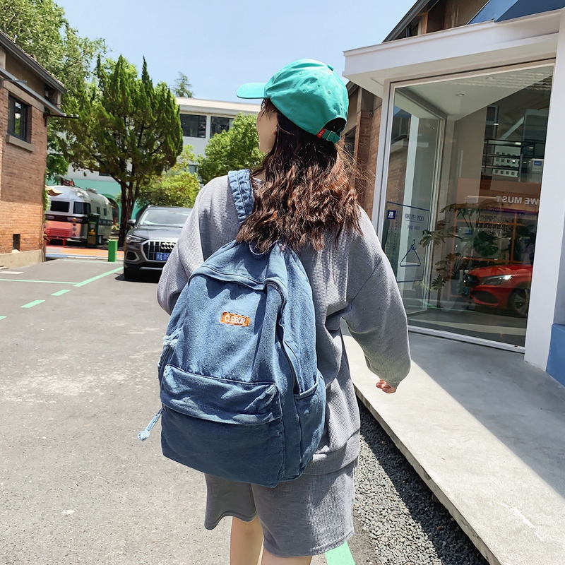 mulheres lazer saco de escola menina do vintage portátil faculdade mochila moda feminina lona viagem denim saco livro das senhoras kawaii mochila