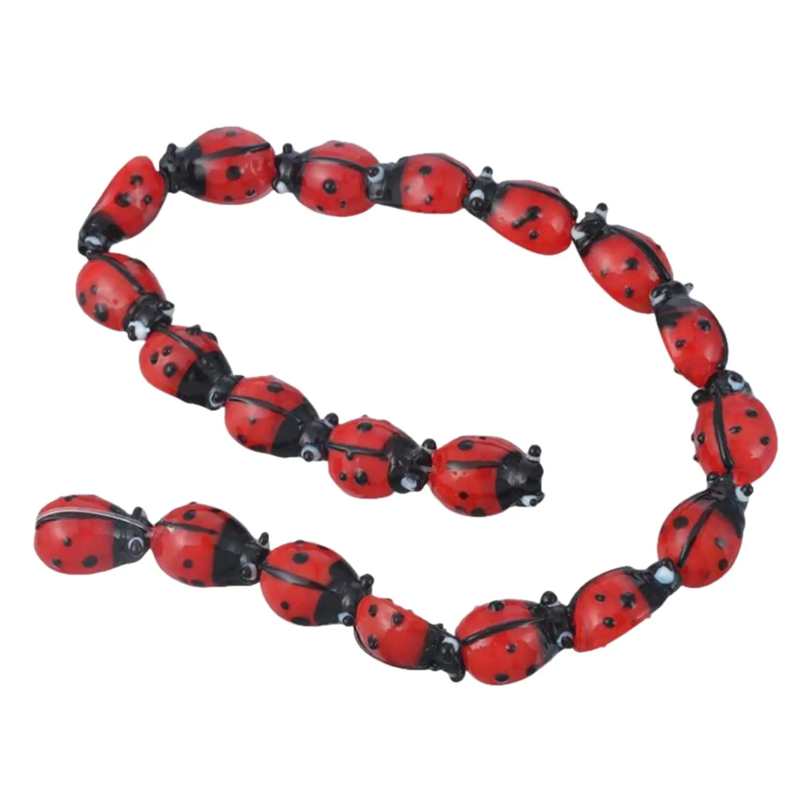 Cute Beetle Spacer Beads Kit DIY Crafts Red Accessories Supplies Small Carved for Pendant Craft Making Decoration Kids Earrings